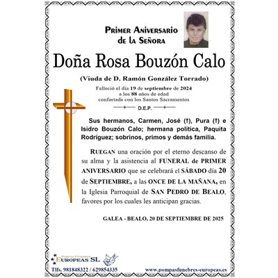 Doña Rosa Bouzón Calo (20/09/2025)