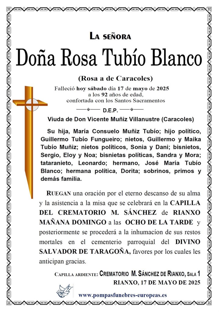 Foto principal Doña Rosa Tubío Blanco