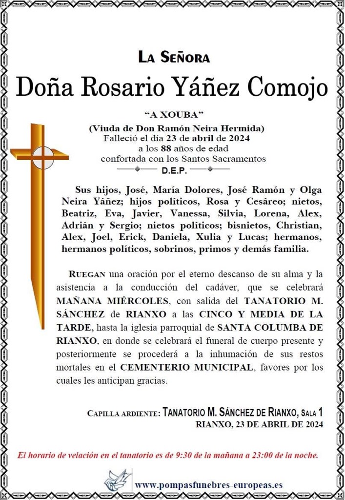 Doña Rosario Yáñez Comojo