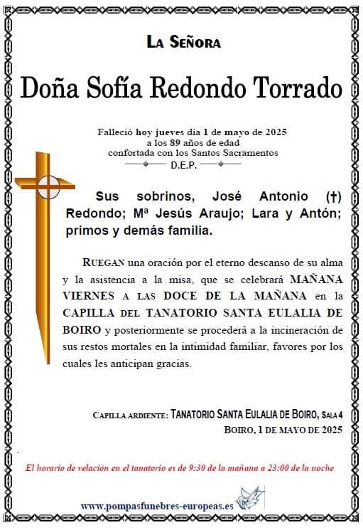 Foto secundaria Doña Sofía Redondo Torrado